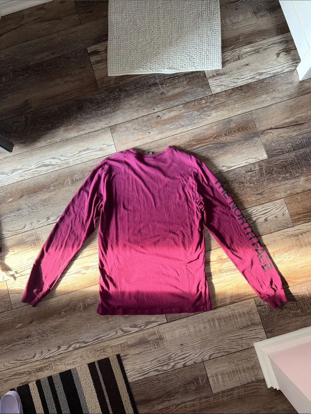 The North Face Men's Long-Sleeve Crew in Burgundy Red